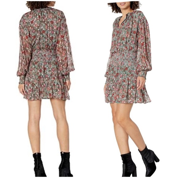 RAMY BROOK Blake Print Long Sleeve Minidress (D8) - Picture 1 of 13